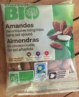 Mängden socker i Amandes décortiquées non grillées sans sel ajouté