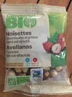 Mängden socker i Noisettes decortiquées et grillées sans sel ajouté