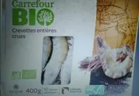 Mängden socker i Crevettes entières crues bio