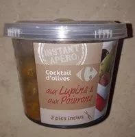 Mängden socker i Cocktail d'olives aux lupins et poivrons