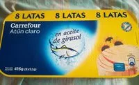 Mängden socker i Atún claro en aceite de girasol
