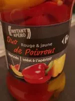 Mängden socker i Duo de poivrons Marinés Rouges et Jaunes