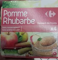 Mängden socker i Pomme Rhubarbe Dessert de fruits