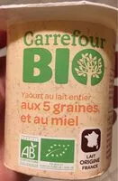 Mängden socker i Yaourt au lait entier aux 5 graines et au miel