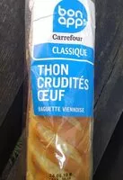 Mängden socker i Sandwich Thon crudités œuf baguette viennoise