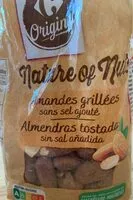 Mängden socker i Amandes grillées sans sel ajouté