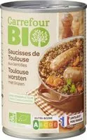 Mängden socker i Saucisses de Toulouse aux lentilles