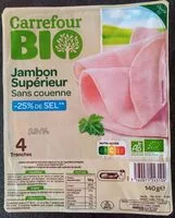 Mängden socker i Jambon Supérieur Sans couenne