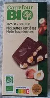Mängden socker i Chocolat noir noisettes entières