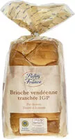 Mängden socker i Brioche vendéenne tranchée IGP