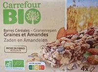 Mängden socker i Barres céréales. Graines et Amandes
