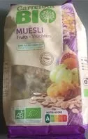 Mängden socker i Muesli fruits