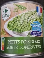 Mängden socker i Petits pois doux vapeur