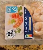 Mängden socker i Crevettes tropicales asc décortiquées et cuites