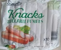 Mängden socker i Knacks de volaille fumées