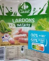 Mängden socker i Lardons nature -30% de sel -50% de Mat.Gr.