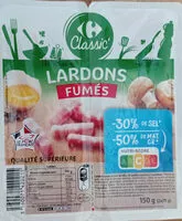 Mängden socker i Lardons fumés -30% de sel -50% de Mat.Gr