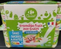Mängden socker i Fromage frais aux fruits