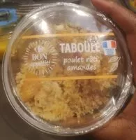 Mängden socker i Taboulé poulet rôti, amandes
