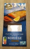 Mängden socker i Filet de saumon fumé élevé en Norvège