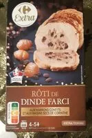 Mängden socker i Roti de dinde farci aux marrons confits et aux raisins secs