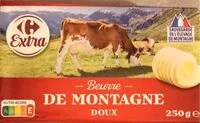 Mängden socker i Beurre de montagne doux
