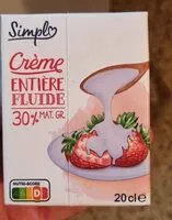 Mängden socker i Crème entière fluide 30% MAT.GR.