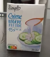 Mängden socker i Crème légère fluide 15% MAT.GR.