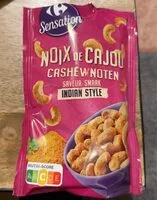 Mängden socker i Noix de cajou Cashewnoten Indian style