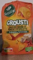 Mängden socker i Crousti saveur chèvre et piment d'espelette