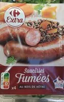 Mängden socker i Saucisses fumées au bois de hêtre