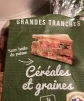 Mängden socker i Pain  de mie céréales et graines