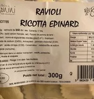 Mängden socker i Ravioli ricotta epinard