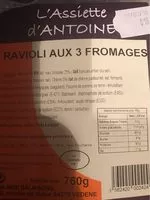 Mängden socker i Ravioli 3 fromages