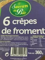 Mängden socker i 6 Crêpes  de froment