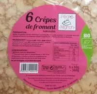 Mängden socker i 6 crêpes de froment surgelées