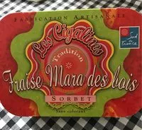 Mängden socker i Sorbet fraise mara des bois