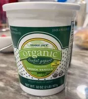 Mängden socker i Organic lowfat yogurt french vanilla