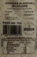 Mängden socker i Amandes en poudre