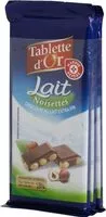 Mängden socker i Chocolat au lait et aux noisettes
