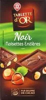 Mängden socker i Chocolat noir noisettes entière