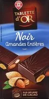Mängden socker i Chocolat noir amandes entières