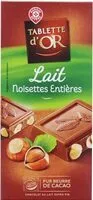 Mängden socker i Chocolat lait noisettes