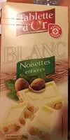 Mängden socker i Chocolat Tablette d'Or blanc Noisettes entieres