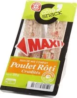Mängden socker i Sandwich maxi poulet rôti crudités