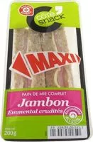 Mängden socker i Sandwich maxi jambon/emmental crudités