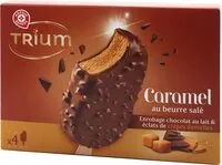 Mängden socker i Trium caramel et beurre salé enrobage saveur caramel x 4