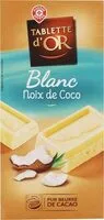 Mängden socker i Tablette d'OR - Blanc - Noix de Coco