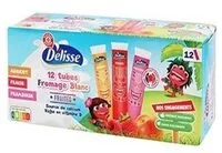 Mängden socker i 12 tubes fromage blanc fruits : fraise, framboise, abricot