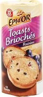 Mängden socker i Toasts brioche raisin 150g